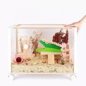 햄스터 케이지 가정용 풀세트 실내 아크릴 기니피그 놀이터 앵무새 투명 키우기