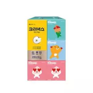 크리넥스 미용티슈 디럭스 미니 카카오 프렌즈 티슈 230매 X 6입 X 1EA 탕비실 사무실 학원 팬트리 저자극