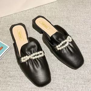 여성 여자로퍼 꼬임 플랫 블로퍼 로우 진주 여성슬리퍼 3컬러