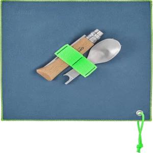 오피넬 피크닉+ 수저 풀 세트 No.8 스테인리스 스틸 나이프 포크 및 스푼 인서트 마이크로 파이버 냅킨