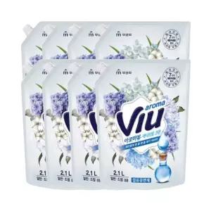 아로마뷰 섬유유연제 에이프릴 코튼 리필 2100mlx8개