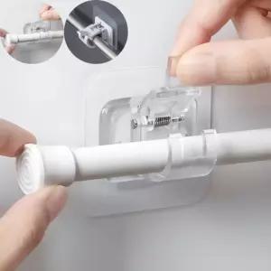 부착식 무타공 브라켓 압축봉 커튼봉 봉걸이 홀더 2Color (개별포장)