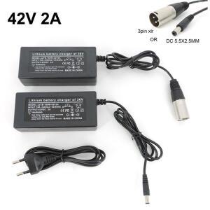 36V 충전기 42V 2A 자전거 리튬 배터리 팩용 3핀 XLR 소켓/커넥터 포함)