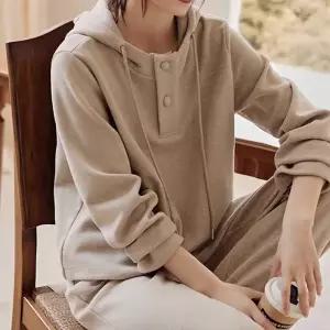 간절기 투피스세트 세미크롭 후드탑 밴딩팬츠 여유핏 Hfd8+9RMT