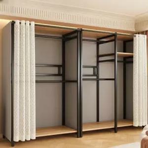 드레스룸 시스템행거 조립식 간이 헹거 철제 커튼 의류걸이 옷걸이