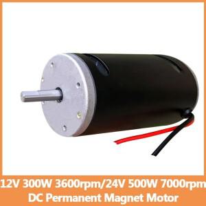 12V 300W 3600rpm/24V 7000rpm 고전력 CW 이중 베어링 DC 영구 자석 모터