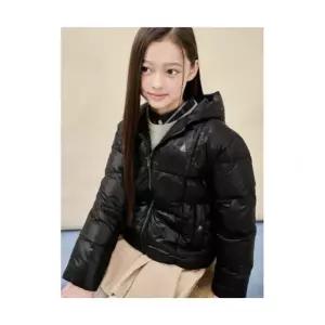 빈폴 키즈 BEANPOLE KIDS 덕다운 체크 후드 경량 패딩 블랙 BI5938U075 434317