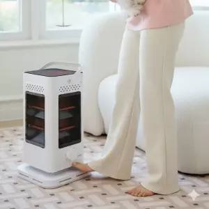 에펠 발터치 오방난로 5면 전기히터 UEH-2335 업소용 사무실 거실 전기스토브 전기히타 캠핑난로