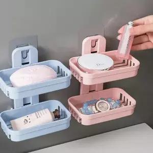 욕실정리선반 접착식 흡착식 거치대 욕실수납선반 선반 벽걸이 다용도 수납함 보관함 받침대 정리함 비누