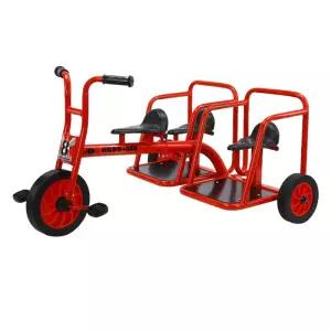 삼륜 세발자전거 대형 3인승 가족 야외용 나들이 짐수레 트레일러 등받이 짐칸 인력거