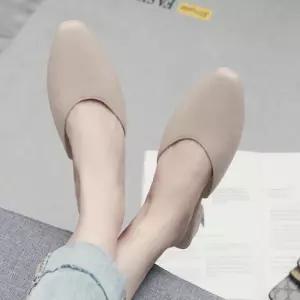 여성스러운 무난한 디자인 모던 플랫 레더 뮬 블로퍼