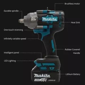 전동라쳇 충전식 임팩 드릴 마키타 브러시리스 2000Nm 고토크 에어 캐논 자동차 타이어 수리 제거 렌치 18V