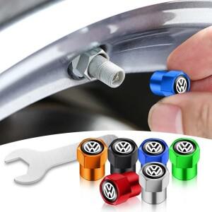 폭스바겐 차량용 타이어 에어 밸브 캡 커버 VW 비틀 투아렉 티구안 CC T-ROC 골프 4 5 6 7 T4 T5 파사트 RL
