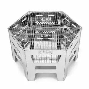 B육각형 접이식 화로대 바베큐 그릴 장작 캠프파이어