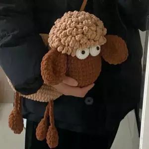 손뜨 형 코바늘인형뜨기 커플 가방 니트백 핸드메이드 크로스백 홈메이드 D