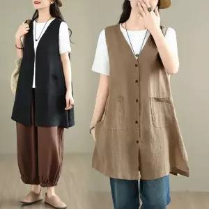 피로달 여친 하프 가을 베스트 면마 조끼 브이넥 싱글 HO3