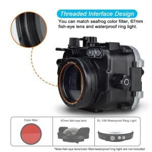 렌즈 보호 Mcoplus EOS M6 40m/130ft 수중 다이빙 방수 하우징 케이스 Canon 카메라 22mm 18-55mm 렌즈