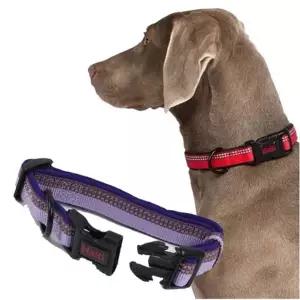 강아지 야간반사 목줄 퍼플 M 1P D링 산책 고정밴드 애견산책