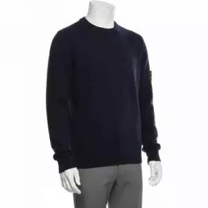 와펜패치 램스울 라운드 남성 니트 네이비 23FW 7915508A3