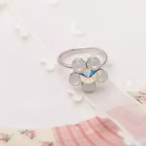 소다 플라워 스와로브스키 크리스탈 제작 반지 WFFG467