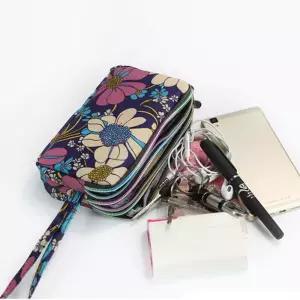 3단 수납 일러스트 스트랩 다용도 파우치 FdI6+2jra