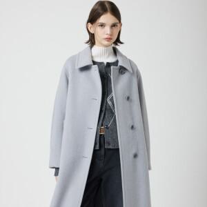 [AK플라자] [씨씨콜렉트] 울 폭스 블렌드 싱글 롱 코트_C254MSG561