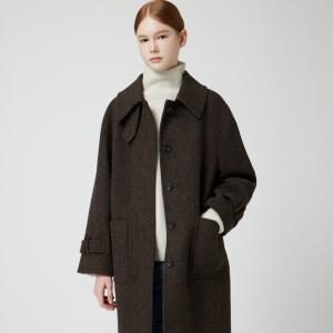 [AK플라자] [씨씨콜렉트] 헤링본 아웃포켓 롱코트_C254MSG181