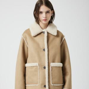 [AK플라자] [씨씨콜렉트] 페이크 레더 하프 무스탕_C254PSJ613