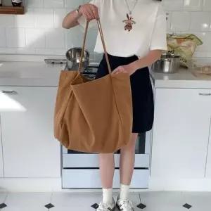 4컬러 베이직 에코백 빅사이즈 대용량 코튼 캔버스백 WF96403