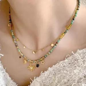 은하수 별자리 더블체인 레이어드 목걸이 두줄목걸이 WF80674