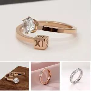 럭셔리 티타늄 세가지 심플 큐빅 디자인 예쁜 링 반지 WE7CB68