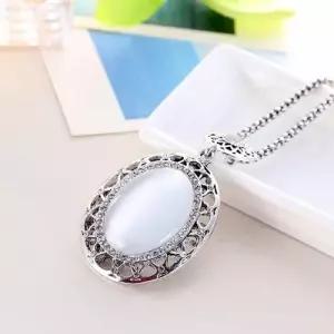 복고풍 고양이 눈 스웨터 체인 캣츠아이 롱 긴 목걸이 WE86B90