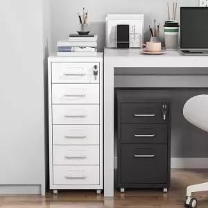 사무실 서랍장 철제 잠금장치 흰색 회사 캐비닛 보조서랍 서랍