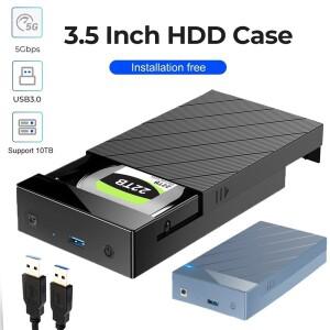 2.53.5인치 HDD 케이스 USB3.0 하드 드라이브 인클로저 SATA to USB 3.0 외장 리더 10TB 어댑터 PC노트북용