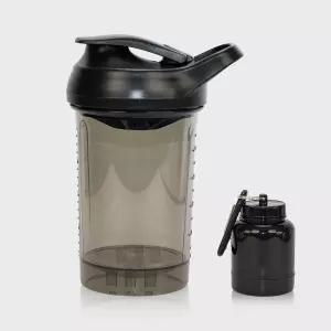 크리웰레이 단백질 셰이커 병 헬스장 피트니스 및 보충제용 누수 방지 컵(1팩 블랙)