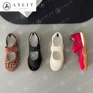 [애슬릿] 여성 스니커즈 벨크로 소 가죽 메리제인 운동화