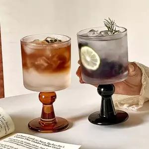 클래식 빈티지 하이풋 글라스 샴페인 와인잔 겸용 아이스크림 디저트 볼