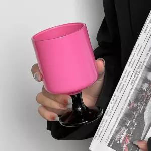 핑크 앤 블랙 컬러 디자인 컵 홈바 홈카페 인스타 감성 촬영용