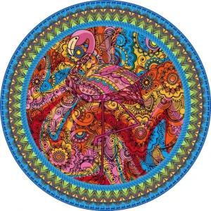 원형 종이 퍼즐 1000 조각 14세 이상 성인 공 동물 도시 그림 가족 게임 집 벽 장식