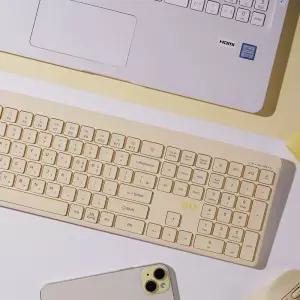 지클릭커 사일런스L 로우프로파일 WK110B 풀윤활 블루투스 이지스위치 무소음 무선 키보드 바닐라옐로우