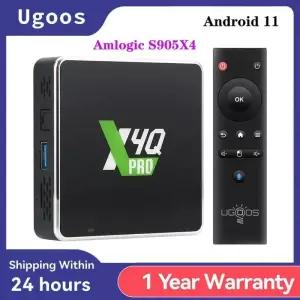 Ugoos X4Q Pro 셋톱 박스 11 4GB 32GB Plus 64GB Amlogic S905X4 2.4G 5G WiFi BT5.1 1000M 4K TV