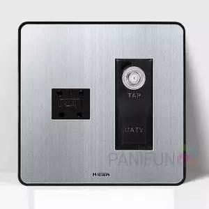 레츠 티비콘센트 실버 MATV2방 TV콘센트 안테나연결잭