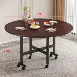 사무용 폴딩테이블 원탁 휴게실 식탁 상담실 접이식테이블 학원 세미나 블랙월넛 원형 거실