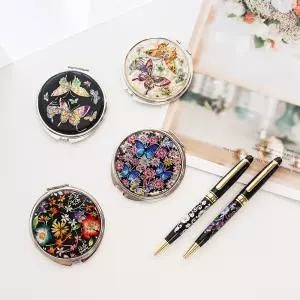 [박씨상방] 나전칠기 자개손거울 자개볼펜 2종세트 외국인 선물 바이어 선물