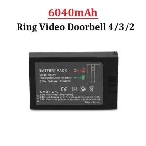 6040mAh V4 교체 링 초인종 배터리 비디오 2/3/4/3 리튬 보조베터리 3.65V
