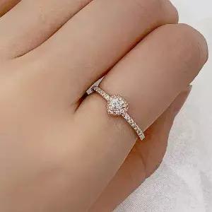 [엘렌쥬얼리] 925실버 1부 하트 컷 모이사나이트 헤일로 링 은 반지