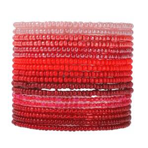 핑용창 귀여운 수제 컬러풀 씨앗 구슬 팔찌 세트 보헤미안 크리스탈 유리 쌓기 가능한 신축성 다층 여성용 보호 비치 하와이 서핑 주얼리 선물