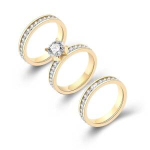 KALOAURA 여성용 금 실버 스태커블 링, 14k 도금 연동 스택 링 세트 청키 큐빅 지르코니아 CZ 멀티 링크 혼합 연결 밴드 엄지 반지 선물용 주얼리