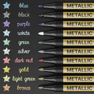 JR.WHITE 금속 페인트 마커, 암벽화용 공예, 카드 앨범, 및 만들기 사진 나무, 예술 종이, 색상, 검은 DIY 10가지 유리, 스크랩북,