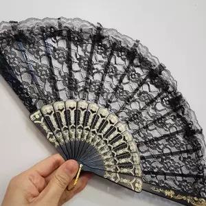 프리미엄 신상품 댄스 레이스 촬영소품 무용 공연용 무대 부채 접이식